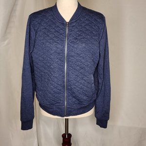 Lightweight Blue Quilted Zip-up Jacket Size XL